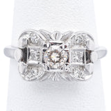 Vintage 14K White Gold 0.39 TCW Diamond Band Ring Size 6