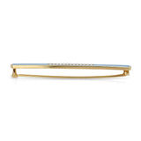 Edwardian 13k Yellow Gold Pearl and Enamel Guilloché Bar Brooch