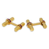 Vintage Tiffany & Co. 14k Yellow Gold Ruby Reeded Cufflinks