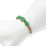 Vintage 14k Yellow Gold 11.2tcw Jadeite Jade Link Bracelet
