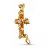 Antique Victorian 12k Yellow Gold OEC Diamond Pearl Starburst Brooch
