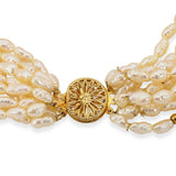 Vintage 14k Yellow Gold Rice Pearl Torsade Necklace