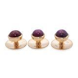 Antique English 9ct Rose Gold 6.1tcw Star Ruby Shirt Studs