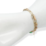 Vintage 14k Yellow Gold 11.2tcw Jadeite Jade Link Bracelet