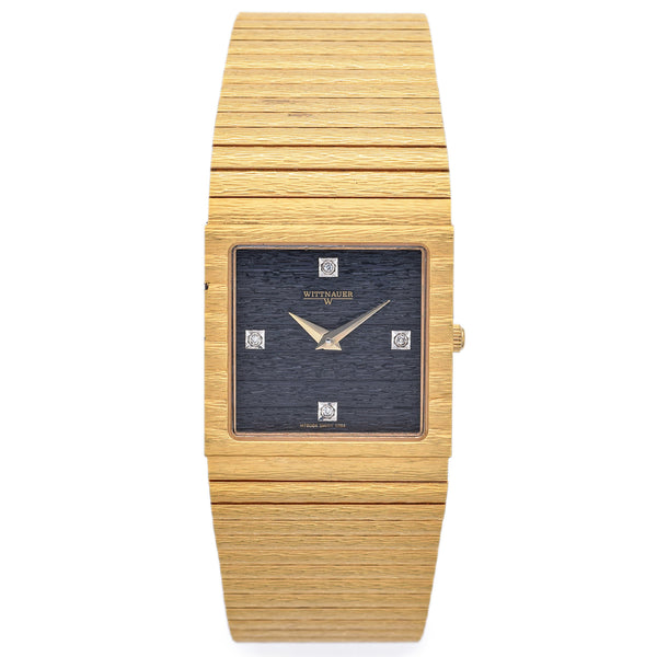 Vintage Wittnauer Diamond Gold Plated / Steel Quartz Men's Watch