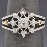 Estate 14K White Gold 0.19 TCW Diamond Filigree Band Ring Size 6