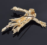 Vintage 14K Yellow Gold Ruby Sapphire Turquoise Scare Crow Pin Brooch 8.7 Grams