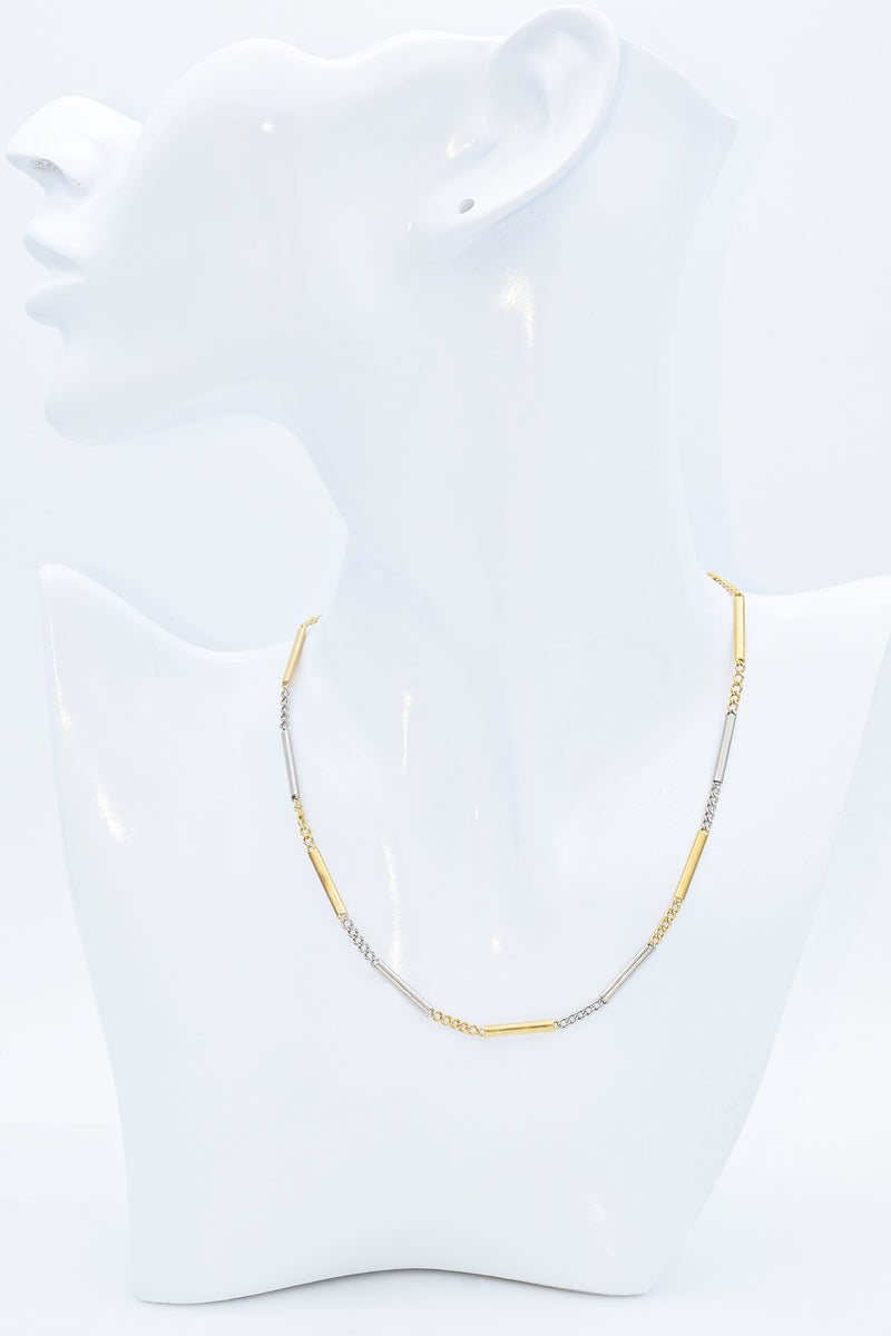 Antique 16K Yellow Gold & Platinum Pocket Watch Chain Necklace 14 Inch