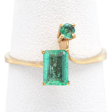 Vintage 18K Yellow Gold Emerald Band Ring Size 6.75