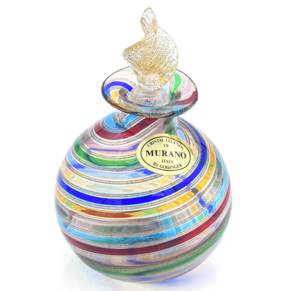 Godinger Murano Art Glass Perfume Bottle Decanter Hand Blown