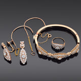 Antique 14K Yellow Gold 9.16 TCW Diamond Bracelet, Ring & Earrings Set