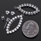 Vintage Palladium & 18K White Gold 6.61 TCW Diamond Drop Jacket Earrings