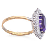 Vintage 18K Yellow Gold and Platinum 2.37 Ct Amethyst & 1.12 TCW Diamond Ring