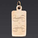 Cartier Vintage 14K Yellow Gold Bar Tag Charm Pendant 23 x 10.50 mm