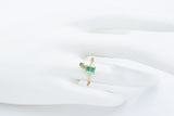 Vintage 18K Yellow Gold Emerald Band Ring Size 6.75