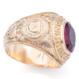 Vintage Elliott 10K Yellow Gold Lab Ruby King's College 1968 Class Ring Size9.75