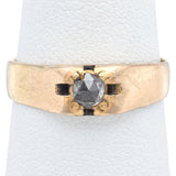 Antique 14K Yellow Gold 0.15 Ct Rose Cut Diamond Band Ring Size 5