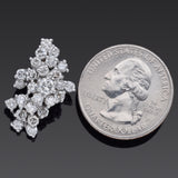 Vintage 14K White Gold 2.25 TCW Diamond Large Cluster Pendant