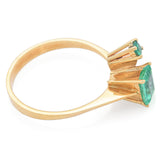 Vintage 18K Yellow Gold Emerald Band Ring Size 6.75