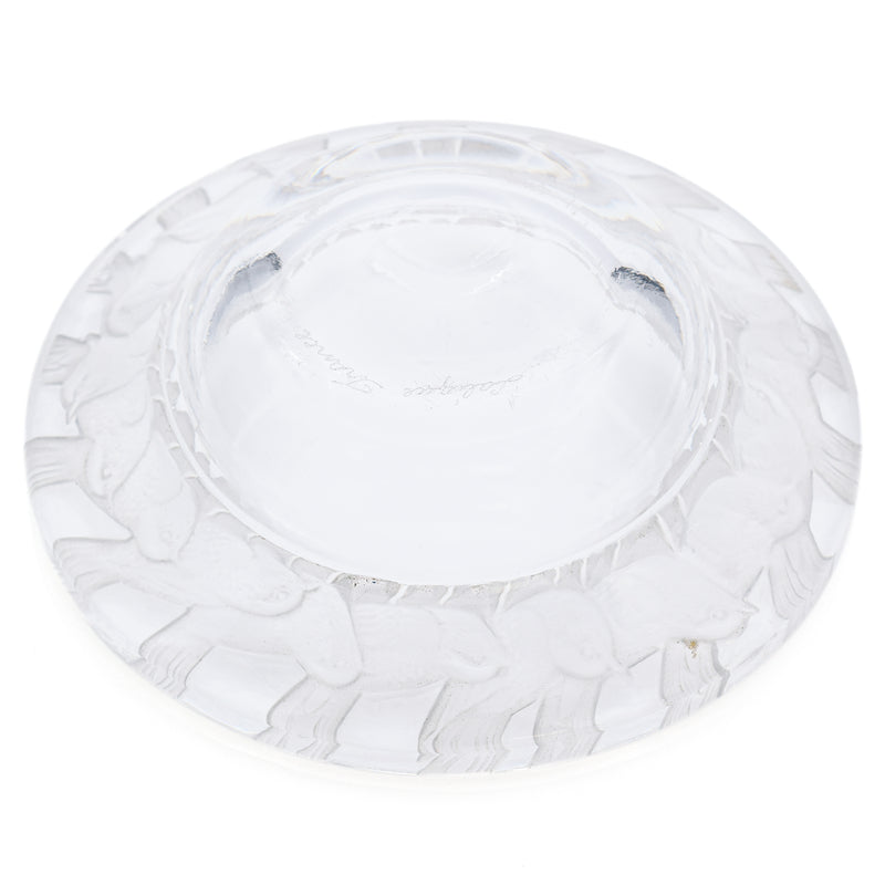 Vintage Lalique Irene Circle of Birds Clear and Frosted Glass Pin Dish