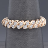 Vintage 14K Yellow Gold 1.05 TCW Diamond Semi-Eternity Band Ring Size 7