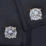 14K Yellow Gold 0.65 TCW Natural Diamond Round Stud Earrings 4.5 mm