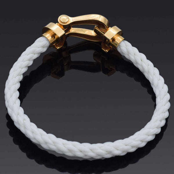Fred 18K Yellow Gold Force 10 Corderie Cable Cord Buckle Bracelet