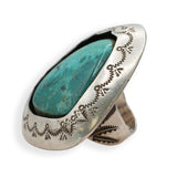 Vintage Teddy Goodluck Sterling Silver Turquoise Ring