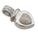 David Yurman Sterling Silver Diamond Heart Pendant