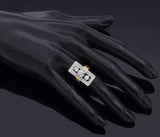 Antique Art Deco 18K Yellow Gold 2.13 TCW Diamond Cocktail Ring Size 4.75