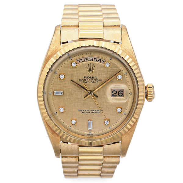 1967 Rolex President Day-Date 18K Gold Aftermarket Diamond Men's Watch Ref 1803