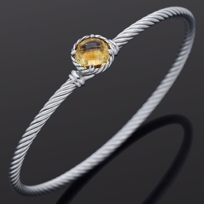 David Yurman Vintage Citrine Iolite Sterling Silver 14 Karat Gold Triple  Cable Bracelet | Wilson's Estate Jewelry