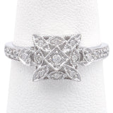 Vintage 14K White Gold 0.20 TCW Diamond Filigree Band Ring Size 6