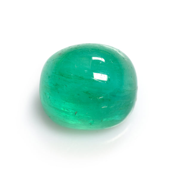 GIA Certified 16.23 Ct Double Cabochon Cushion Loose Translucent Green Emerald
