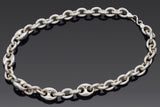 Vintage Sterling Silver 11 mm Mariner Oval Cable Link Chain Necklace 19.5 Inches