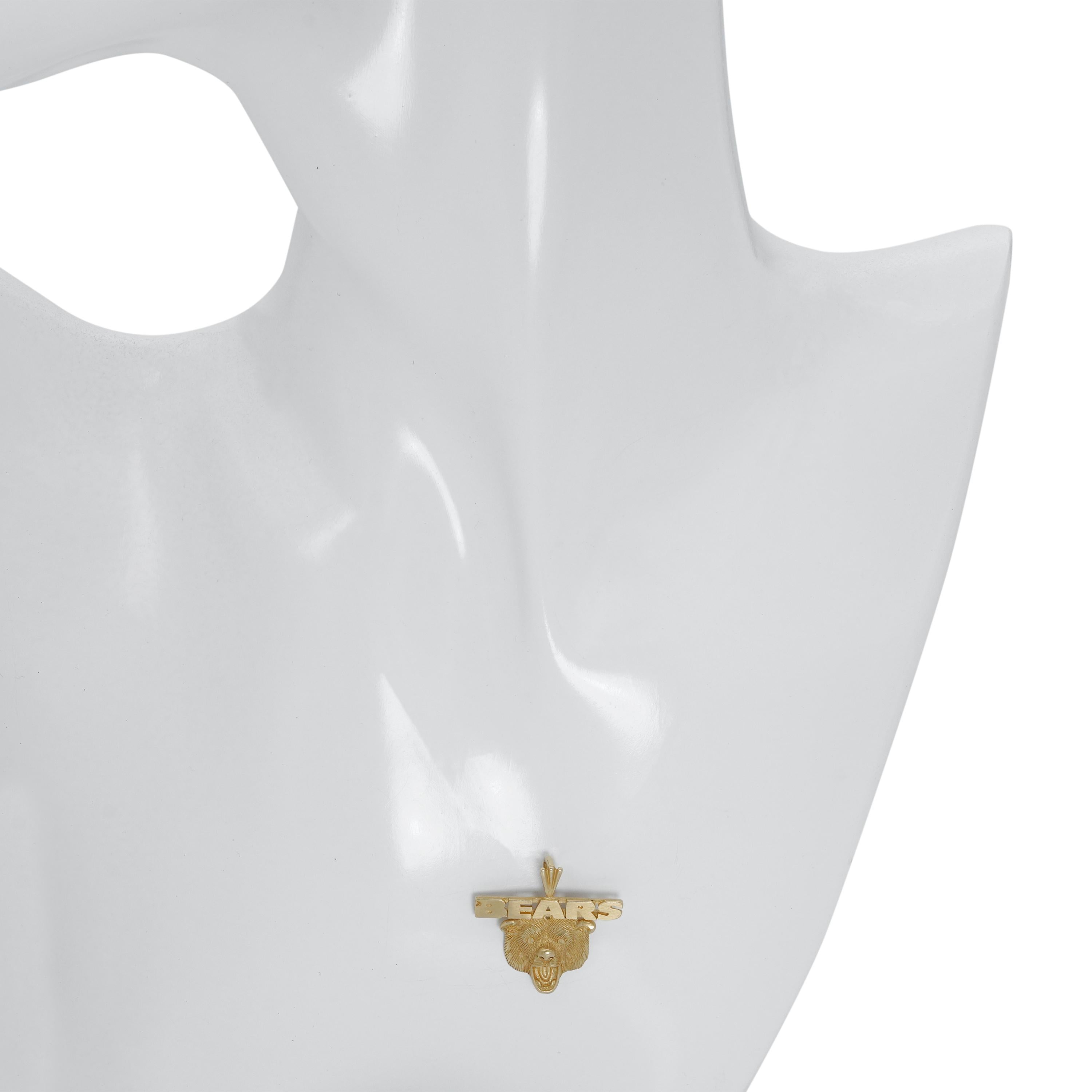 Vintage Michael Anthony 14k Yellow Gold Chicago Bears NFL Pendant