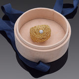 Orlando Orlandini 18K Yellow Gold Diamond Mesh Ring + Box Size 6