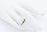 Vintage 18K Yellow Gold Sapphire & Diamond Band Ring Size 5