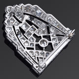 Antique Art Deco Platinum 1.45 TCW Diamond Brooch Pin