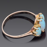 Antique 10K Yellow Gold Opal Band Ring Size 8