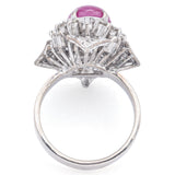Vintage Asian Silver & Gold Alloy Ruby & 0.73TCW Diamond Cocktail Ring Size 6.75