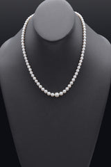 Mikimoto 14K Yellow Gold 4-8.5 mm Cultured Pearl Beaded Strand Necklace + Box