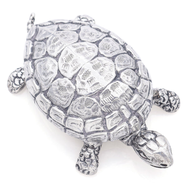 Estate Buccellati Italy Sterling Silver Turtle Pill Box 27.0 x 32.6 mm
