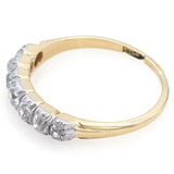 Antique 18K Yellow Gold & Platinum 0.74 TCW Diamond Band Ring Size 6.5