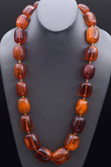 Vintage Baltic Amber 24.5x22.0-32x27 mm Beaded Strand Necklace 27 Inches