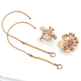 Vintage 14K Yellow Gold 2.34 TCW Diamond Swirl Screw-Back Earrings