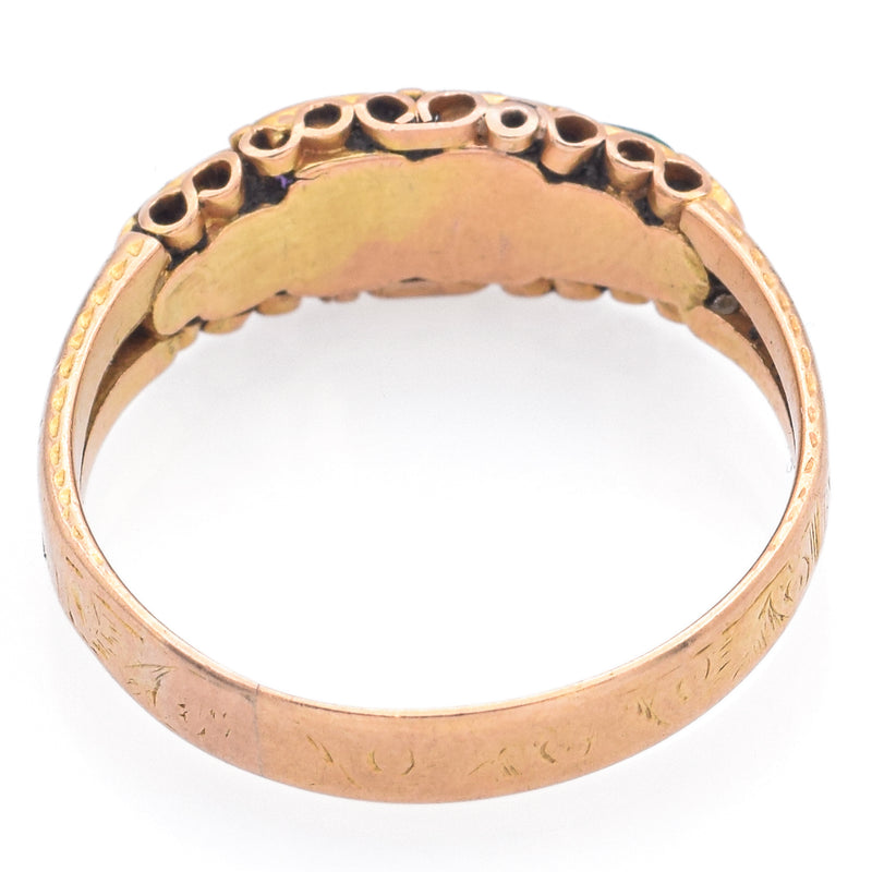 Antique Victorian 15K Yellow Gold Multi-Stone Regard Acrostic Band Ring Size 5.5
