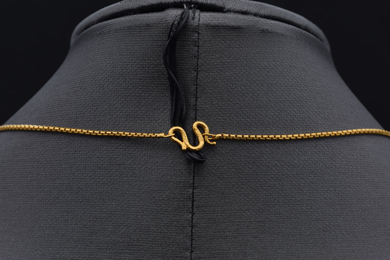 Vintage 足金 24K Yellow Gold Box Link Chain Necklace 1.3 mm 7.7 Grams 18 Inches