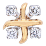 Tiffany & Co. 950 Platinum and 18K Yellow Gold Diamond Stud Single Earring