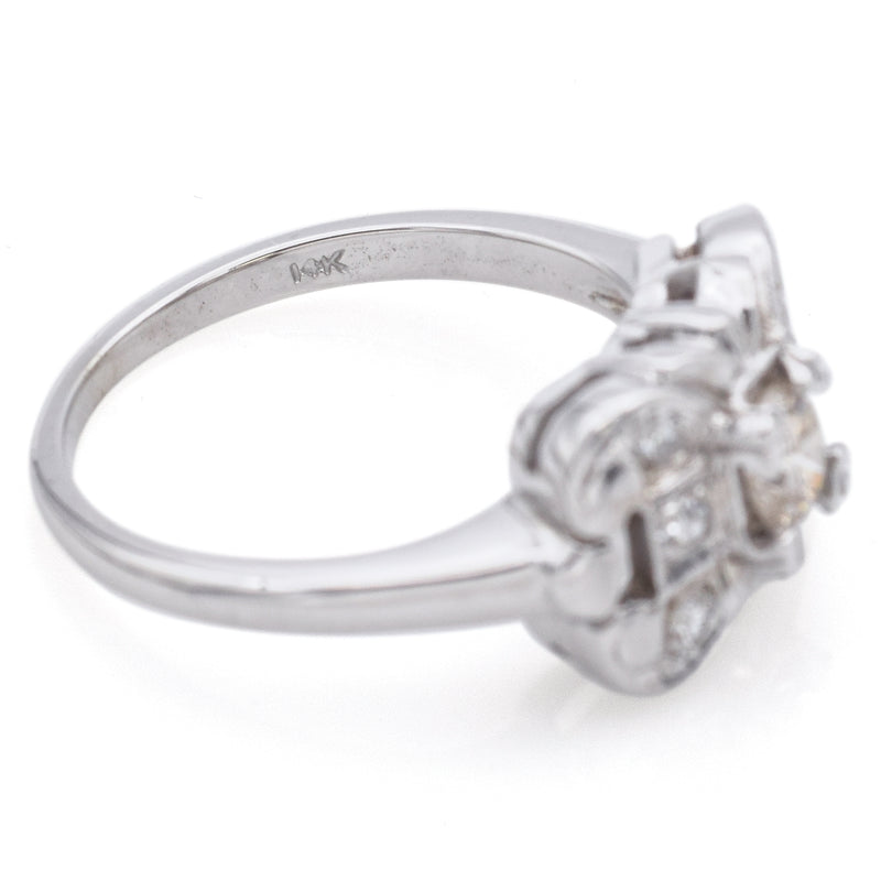 Vintage 14K White Gold 0.39 TCW Diamond Band Ring Size 6